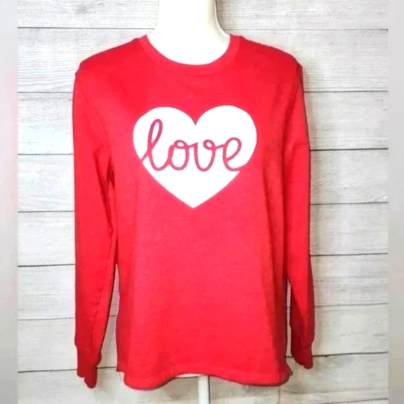 POSITIVITEES Red Love Heart Sweatshirt HOODI SIZE L - Picture 1 of 5